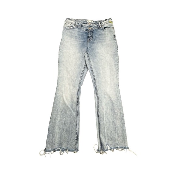 Maurices Denim - Maurices Jeans Womens 8 Light Kick Boot Ankle Mid Rise Frayed Hem Button Fly 44‎